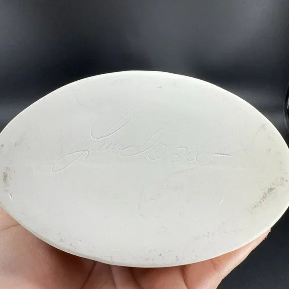 Sara Lund Face Vase Mother and Child Hand Made Stoneware Pottery Artist Signed
